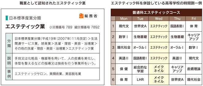 職業として認知されたエステティック業